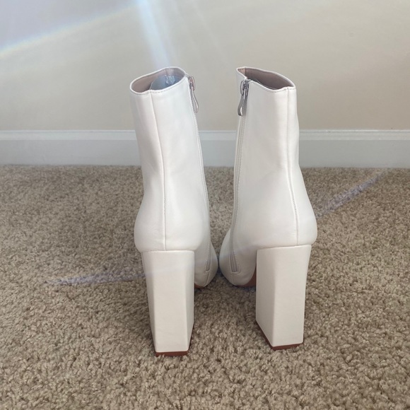 Brand New Flared Heel Sock Boots (White) SOLD - Picture 7 of 11